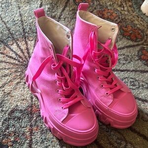 Pink High-Top Women's Sneakers